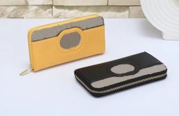 Wallet Men Women Designer Fashion brand letter print logo Wallet ladies Purse Fashion Card Holder Pocket Long zipper bag 19-10cm Black Yellow 50