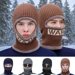 Cycling Caps Thermal Beanie Hat Scarf Winter Warm Fleece Knitted Soft Thickened Balaclava Men Women