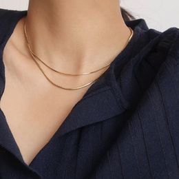 Women Neck Chain Gold Colour Choker Necklaces Thin Chain On The Neck Minimalist Pendant Jewellery Chocker Collar For Girl Wholesale YMN023