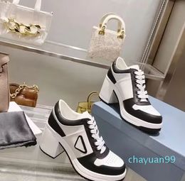 Unique Women's Dress Designer Dress Shoes Fashion Casual Leather Stitched High Heels 8 5cm Luxury Walking Show Party Wedding
