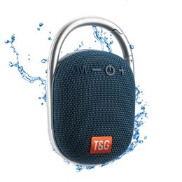 Portable Speakers TG321 Portable Bluetooth Speaker IPX7 Waterproof Wireless Mini Column Outdoor Subwoofer Speakers with Hook Dustproof FM TF USB 230826