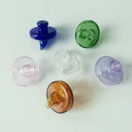 UFO Glass Carb Caps Dome 35mm Diameter Smoking Accessories Colourful Tops Hat Style Fit Quartz Banger Enails Glass Water Smoking Bong 23 LL