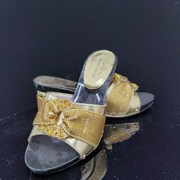 Dress Shoes Ladies' Golden Fashion Slippers At Sale Price