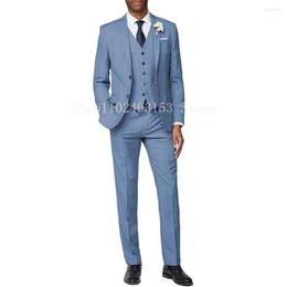 Men's Suits Tailor Made Men Slim Fit 3 Pieces Formal Elegant Business Groomsmen Wedding Dresses (Blazer Vest Pants) Terno Masculino