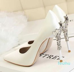 Classic High Quality Spring Summer Comfort White Office Pumps LadyBlue Party Stiletto Shoes Sapatos Femininas