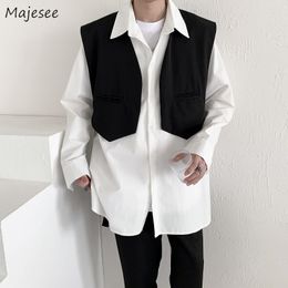 Men's Vests Men Fashion Handsome Design Solid Cropped Pocket Retro Sleeveless Spring Allmatch Black Streetwear Gothic Harajuku Trendy 230826