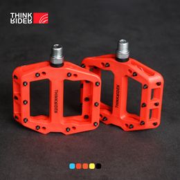 Bike Pedals ThinkRider Flat Bike Pedals MTB Road 3 Sealed Bearings Bicycle Pedals Mountain Pedals Wide Platform Bicicleta Accessories 230826