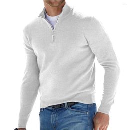 Men's Sweaters Mens Bottoming Long Sleeved Pullover Zip V Neck Shirt Warm Knitted Sweater Strick Fashion Tops Blouse Solid Cashmere