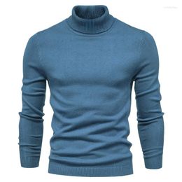 Men's Sweaters Autumn And Winter Sweater High Neck Solid Colour Tight Fleece Quality Business Casual Knitwear