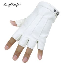 Fingerless Gloves Long Keeper Men Fingerless Gloves Fitness Gloves Wrist Half Finger Glove For Dance Party Show Adult Fingerless Mittens Male Luva 230826