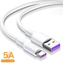 Fast Charging 5A USB Type C Cables for Huawei P40 Pro Mate 30 P30 Samsung Super charge USB-C Charger Cable for Phone Cord