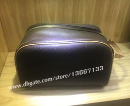 Designer handbags zipper cosmetic bags Men Women Travel storage bag Genuine oxide Leather large capacity toiletry purse makeup pouch high quality mix Colours