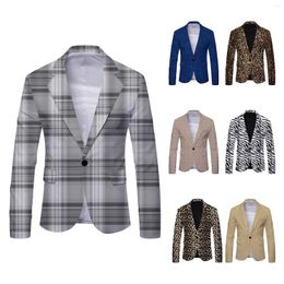 Men's Suits Striped Leopard Print Spring And Autumn Suit Top Coat Fashion Trend Casual Comfort