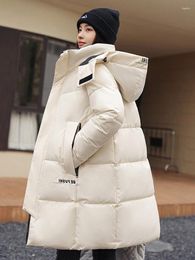 Women's Trench Coats 2023 Winter Cotton Coat Women Solid Loose Padded Jacket Puffer Parkas Casual Female White Black Zipper Thickening Warm
