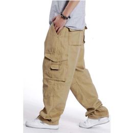 Men's Pants XL LARGE Men Loose Overalls Plus Size Man Cargo Fat Male men's trousers Causal Long 230826