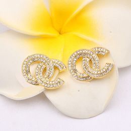 20 Style Earrings Designer For Woman Stud Brand Letter 18K Gold Earring Fashion Party Wedding Jewellery Lovers Gift