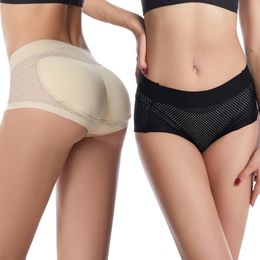 Waist Tummy Shaper Women Body Butt Lifter Panties Sexy Hollow Mesh Breathable Hip Pad Enhancer Fake Plump Crotch Leggings Plus Size 3XL 230826