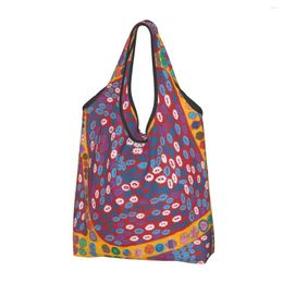 Shopping Bags Cute Printing Yayoi Kusama Artwork Tote Portable Shoulder Shopper Handbag