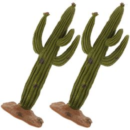 Decorative Flowers House Craft Cactus Figurines Mini Decors Home Decoration Micro Landscape Ornament