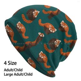 Berets Red Panda Pattern Beanies Knit Hat Cute Vector Animal Stain Brimless Knitted Skullcap Gift Casual Creative