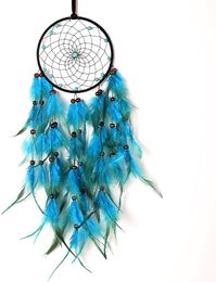 Handmade Blue Feather Dream Catcher Wall Hanging Craft Home Decor Gift 122874