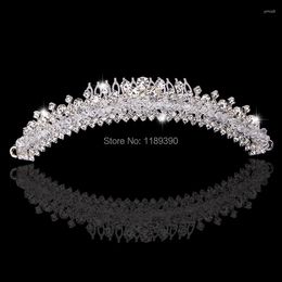 Hair Clips Women's Girl's Beauty Pageant Crown Full Crystal Wedding Bridal Rhinestone Tiaras Headpieces Tocados Para Boda Accessories