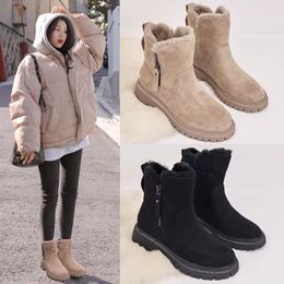 Boots Winter Snow Womens Trend MidTube Plus Velvet Thickened Warm Cotton Shoes Fur Integrated Leisure Fashion Females 230826