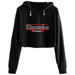 Women's Hoodies Kizomba Passion Idea Crop Women Kawaii Goth Grunge Harajuku Pullover For Girls