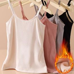 Women's Tanks Women Velvet Vest Plush Winter Thickened Unwear Solid Colour Thermal Underwear Camisole Warm Sling Top Bottoming Clothing