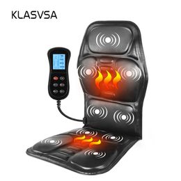 Foot Massager KLASVSA Electric Back Massager Massage Chair Cushion Heating Vibrator Car Home Office Lumbar Neck Mattress Pain Relief 230826