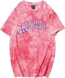 Women's T-Shirt I Am Enough Tie Dye Shirts Round Neck Short Sleeve I Am Kenough Printed Unisex T-Shirt 230826