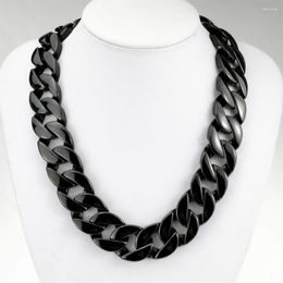 Chains Jewellery 316L Stainless Steel Curb 24mm Solid Heavy Chain Black Tone Necklace Choker