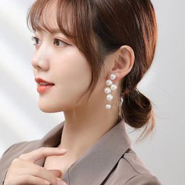 New Fashion Korean Oversized White Pearl Drop Earrings for Women Bohemian Golden Round Zircon Wedding Earrings Jewelry Gift Wholesale YME016