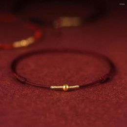 Charm Bracelets Handmade Bracelet Red String Lucky Bangle For Women Men Lovers' Friends Bead Anklet Adjustable Drop