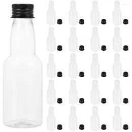 Storage Bottles 30 Pcs 50ml Aluminum Cap Condiment Bottle Whiskey Outdoor Supply Sub Lids Plastic Travel Reusable Beverage