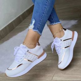 Women Platform Leather Dress Sneakers Patchwork woman Casual shoes Sport Ladies Outdoor Running Vulcanised Shoes e