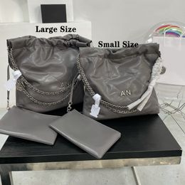 Black Tote Bag CC Drawstring Bag Small Designer Bag Soft Leather Shoulder Bags For Womens Genuine Leather Gold or Silver Chain Name Brand Handbags Canvas Bag