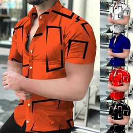 Men's Dress Shirts Exempt from postage 2023 high quality Hawaiian Baroque short sleeve 3D printed men's shirt 230826