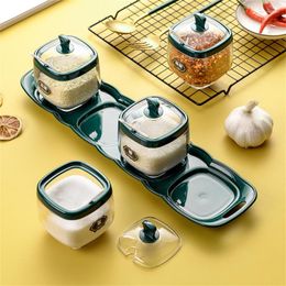 Storage Bottles Multi-compartment Kitchen Salt Msg Bottle Shaker Jar Light Luxury Utensils Canister Sets Multi-grid