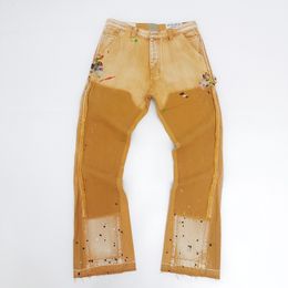 Men s Pants GD 23SS Khaki Splash ink Cargo Men Women Retro Casual Loose Street Style 230826