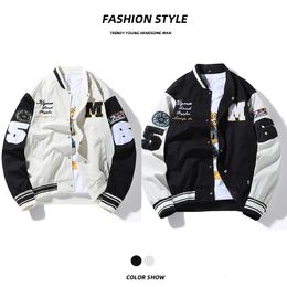 Men's Jackets Embroidery Fashion Spring Autumn Baseball Clothes Stand-up Collar Jacket Men's Street Trendy Brand Style Harajuku Vintage Couple 230826