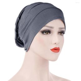Ethnic Clothing Women India Hat Muslim Ruffle Chemo Scarf Turban Head Wrap Cap Foulard Musulmane Pour Femmes Women's Hijabs