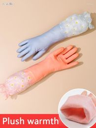 Disposable Gloves Vanzlife Wool To Wash Dishes More Housework Rubber Waterproof Durable Washing Clothes For Winter Warm Female Clean