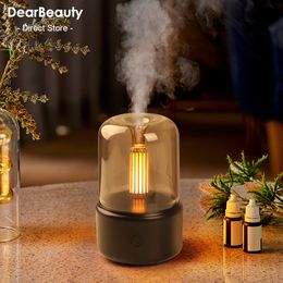 Other Electronics Candlelight Aroma Diffuser Portable Electric Ultrasonic Air Humidifier Essential Oil Cool Mist Maker Fogger with LED Night Light 230826