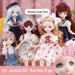 Dolls 30cm Anime Doll 16 Bjd 23 Joint Movable Body Dress Up Clothes Accessories Princess Kids Birthday Gift Toys 230826