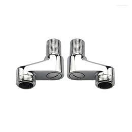 Kitchen Faucets P82D 2x Shower Faucet Angled Curved Foot Eccentric Union Nut Extended Corner Easy Use