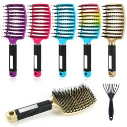 Hair Brushes Brush Comb Detangling Bristle Nylon Women Wet Massage Curly Hairdressing Salon Styling Tools 230826