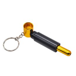 Hot Selling 60mm Metal Smoking Pipe Battery Shaped Keychain Metal Smoking Pipe Smoking Accessories