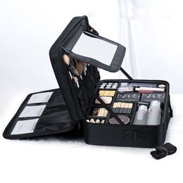 Cosmetic Bags Cases Waterproof Make Up Bag Beautician Toiletry Makeup Case Female Portable Travel Cosmetic Case For Brushes Cosmetic Bag With Mirror 230826