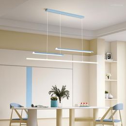 Chandeliers Dining Room Pendant Lamp Personalized And Creative Designer Style Bar Table Modern Simple Strip LED